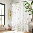 thumbnail image 5 of Watercolor Floral Shower Curtain Pink Floral Waterproof Washable Polyester Fabric Bathroom Shower Curtains with 12 Hooks for Bathroom 72x72 Inches, 5 of 5