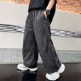 thumbnail image 5 of Boys Athletic Track Pants Teen Active Sweatpants with Side Stripes Elastic Waist Drawstring Loose Fit Casual Joggers for Running Sports Gym School Wear, 5 of 7