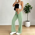 thumbnail image 7 of Wutalume Women's Elastic Drawstring Yoga Sweatpants - Flared Loose Trousers for Outdoor Exercise, Comfy Casual Pants,Light Green XL, 7 of 7