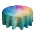 thumbnail image 4 of Colorful Wave Pattern Round Tablecloth 60"x60",Wrinkle Wipeable Table Cloth for Kitchen Dining Room Picnic Patio Party, 4 of 6