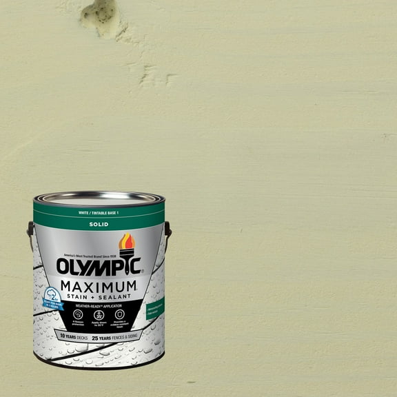 Olympic Maximum 1 Gallon SC-1051 Mystic White Solid Color Exterior Stain and Sealer in One