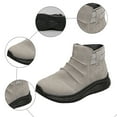 thumbnail image 4 of Ethnic Orthopedic Walking Boots for Women Slouchy Boho Fashion Suede Arch Support Mid Calf Ankle Booties Grey Size 7.5, 4 of 6
