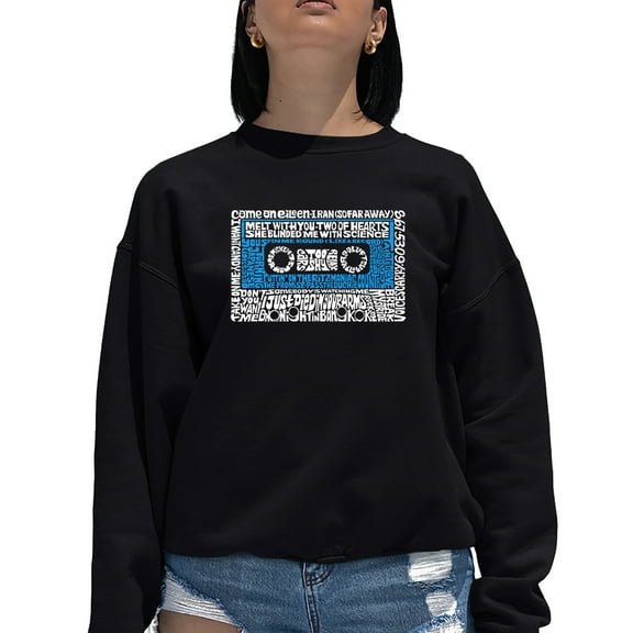 Women's Word Art Crewneck Sweatshirt - 80s One Hit Wonders
