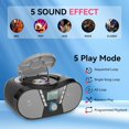 thumbnail image 2 of Gueray CD Player Boombox with Bluetooth Boombox FM Radio USB Port Portable CD Player Stereo Sound Speaker MP3 Playback 3.5mm AUX Input Headphone Jack LCD Display, 2 of 7