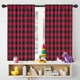 thumbnail image 5 of Blackout Kids Curtains,Red Black Plaid Checkered Pattern Childrens Insulated Curtains Set Of 2,Bedroom Essentials,Toddler Room Decor 42"x54", 5 of 5