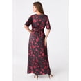 thumbnail image 2 of Roaman's Women's Plus Size Stretch Satin Faux Wrap Dress, 2 of 4