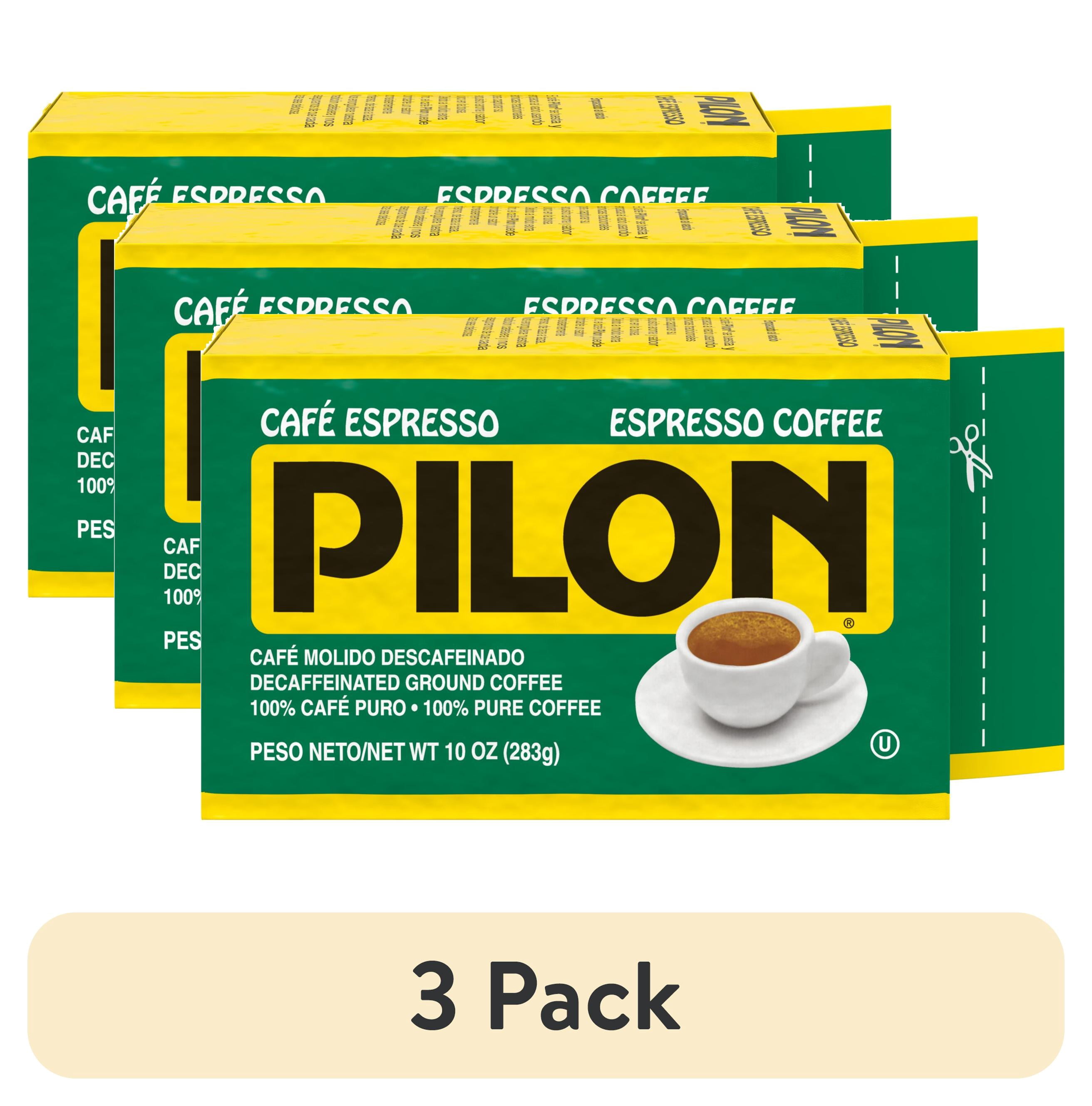 (3 pack) Cafe Pilon Decaffeinated Espresso Ground Coffee, 10-oz.