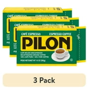 (3 pack) Caf Pilon Decaffeinated Espresso Ground Coffee, 10-Ounce