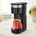 thumbnail image 4 of Single Serve Coffee Maker K Cup & Ground Coffee Fits Travel Mugs, 2 In 1 Single Cup Coffee Makers with 6 to 14oz Reservoir in 2 Mins, 30 Oz Removable Water Tank, Reuseable Filter, Black, 4 of 8