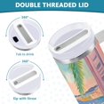 thumbnail image 3 of Yayeee 40oz Double-Wall Insulated Stainless Steel Tumbler with Handle Bottle, Pink Seaside Boat, 3 of 8