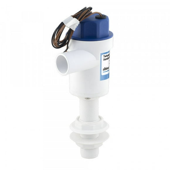 Albin Livewell /Baitwell Pump 01-05-081 Livewell /Baitwell Pump; Marine Series; Aerator; 1-1/8 Inch NPT Inlet/Outlet Port; 12 Volt DC; With Straight And Elbow Detachable Ports; 4 Amp; 5 Amp Fuse Size
