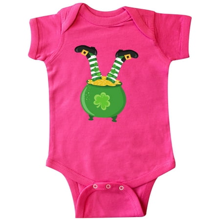 

Inktastic Saint Patrick s Day Pot Of Gold Legs Clovers Gift Baby Boy or Baby Girl Bodysuit