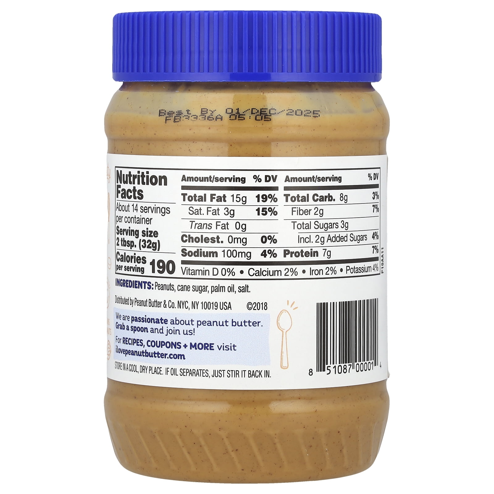 (3 pack) Peanut Butter & Co, Smooth Operator, Gluten Free Peanut Butter Spread, 6g Protein, 16 oz