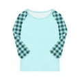 thumbnail image 6 of ZACPNCV Girls 3/4 Sleeve Striped T-Shirts Boys Colorblock Casual Loose Basic Crew Neck Summer Tops for Kids Light Blue 11-12 Years, 6 of 8