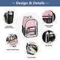 thumbnail image 5 of Ttyddzy Clear Backpack Heavy Duty PVC Transparent Backpack for College Workplace, Pinklineflower (2), 5 of 8