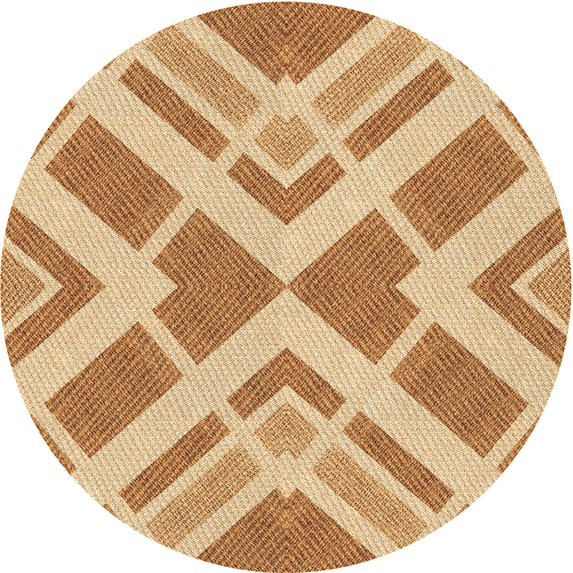 Ahgly Company Machine Washable Indoor Round Transitional Yellow Area Rugs, 4' Round