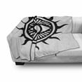 thumbnail image 3 of Occult Soft Flannel Fleece Throw Blanket, Third Eye in Sun Circle Pattern the Locus of Force Artwork Print Image, Cozy Plush for Indoor and Outdoor Use, 60" x 80", Black and White, by Ambesonne, 3 of 6