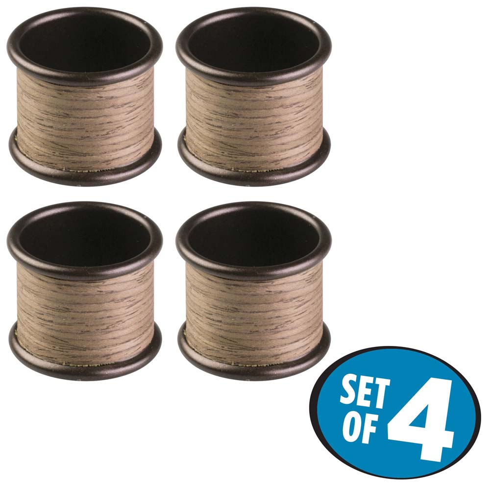 Interdesign 90337 Real Wood Napkin Rings,Set Of 4