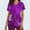 Purple, variant on Dolkfu Tops for Women Short Sleeve V Neck Nursing Pocket Casual Floral Print Scrub Tunics Spring Shirts for Women，L