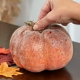 thumbnail image 3 of Factory Direct Craft Decoration, Orange Pumpkins, 3 Count, 3 of 4