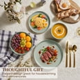thumbnail image 2 of Vesteel Dinnerware Sets for 2, 8-Piece Stoneware Plates and Bowls Set, Dishes Set for Home Restaurant, Microwave and Dishwasher Safe, Light Green, 2 of 10