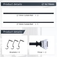 thumbnail image 4 of Curtain Rod Adjustable Window Curtain Rods with clear acrylic plexiglass square finials, 3piece brackets, hardware kits. Black 48-86 inches., 4 of 8