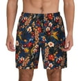 thumbnail image 2 of Picia Vintage Floral pattern Mens Swim Trunks with Compression Liner Stretch Beach Shorts Quick Dry with Zipper Pockets No-Chafing Board Shorts-Medium, 2 of 9