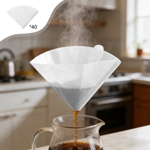 Kieccall Pour Over Coffee Filters Fan Shaped Drip Filter Papers For Home Office Coffee Bar Fresh Brewing