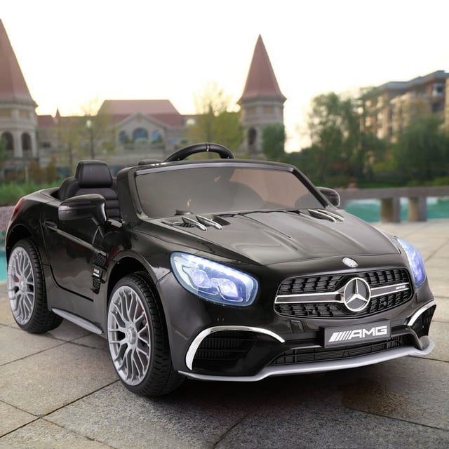 Veryke 12V Kids Ride On Car, Gift for Children Electric Cars for Boys Girls, 2 Seats Kids Cars w/ Remote Control, MP3, LED Lights, Black