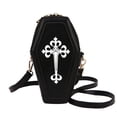 thumbnail image 1 of Bolso Cruzado Gótico Con Forma Ataúd Hombro PU Bolso Mano para Fiesta Halloween (negro), 1 of 9