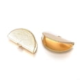thumbnail image 2 of 5 pc Brass Ribbon Crimp Ends Textured Half Round Golden 25x14x8-9mm Hole: 3x1.5mm for DIY, 2 of 4
