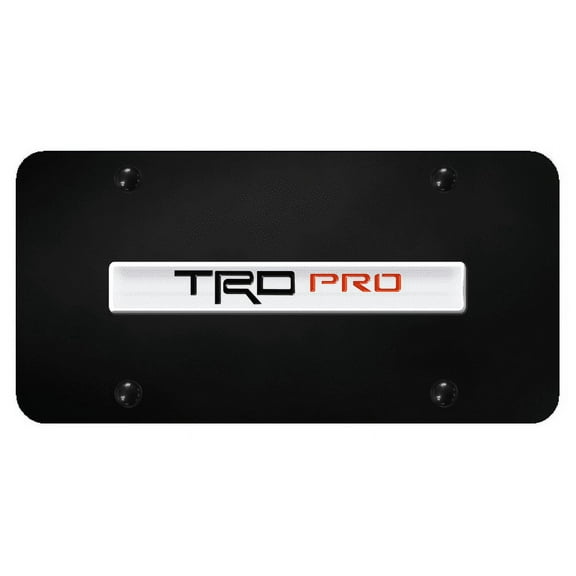 Toyota TRDP 3D Chrome Logo Black License Plate Official Licensed