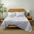 thumbnail image 2 of Mainstays Washed Ultra Soft Microfiber Bed Sheet Set, Full, Soft Silver, 4 Piece, 2 of 10