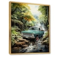 thumbnail image 2 of Designart "Enchanting Waterfall Green Pickup Truck Escape II" Pickup Truck Floater Framed Canvas Art Print, 2 of 7