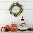 thumbnail image 5 of Hvmvliv 15.75in Artificial Christmas Lighted Wreath 8LED Lights Christmas Decorations Pinescones Berries Flocked Christmas Wreath Multicolor, 5 of 7