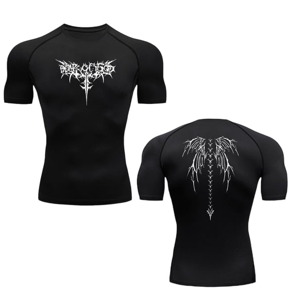 Hmhnsya Men's Compression T-Shirts, Original Graphic Design, Quick-Drying Fitness Apparel, Available in Short Sleeve Styles