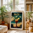 thumbnail image 4 of Retro Mai Tai Drink Art: Timeless Polynesian Charm - Illustration Tropical Cocktail Beach Travel Poster Vintage Poster Palm Tree Ocean Unframed Wall Art Print 30 x 45 inches, 4 of 46