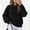 Black, variant on Women's Chunky Cable Knit Crewneck Sweater Diamond Pattern Balloon Sleeve Pullover Top
