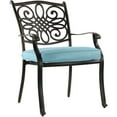 thumbnail image 2 of Hanover Traditions 5-Piece Outdoor Dining Set with Cast-Top Table, 2 Stationary Chairs, 2 Benches, 9-Ft. Table Umbrella and Stand, 2 of 20