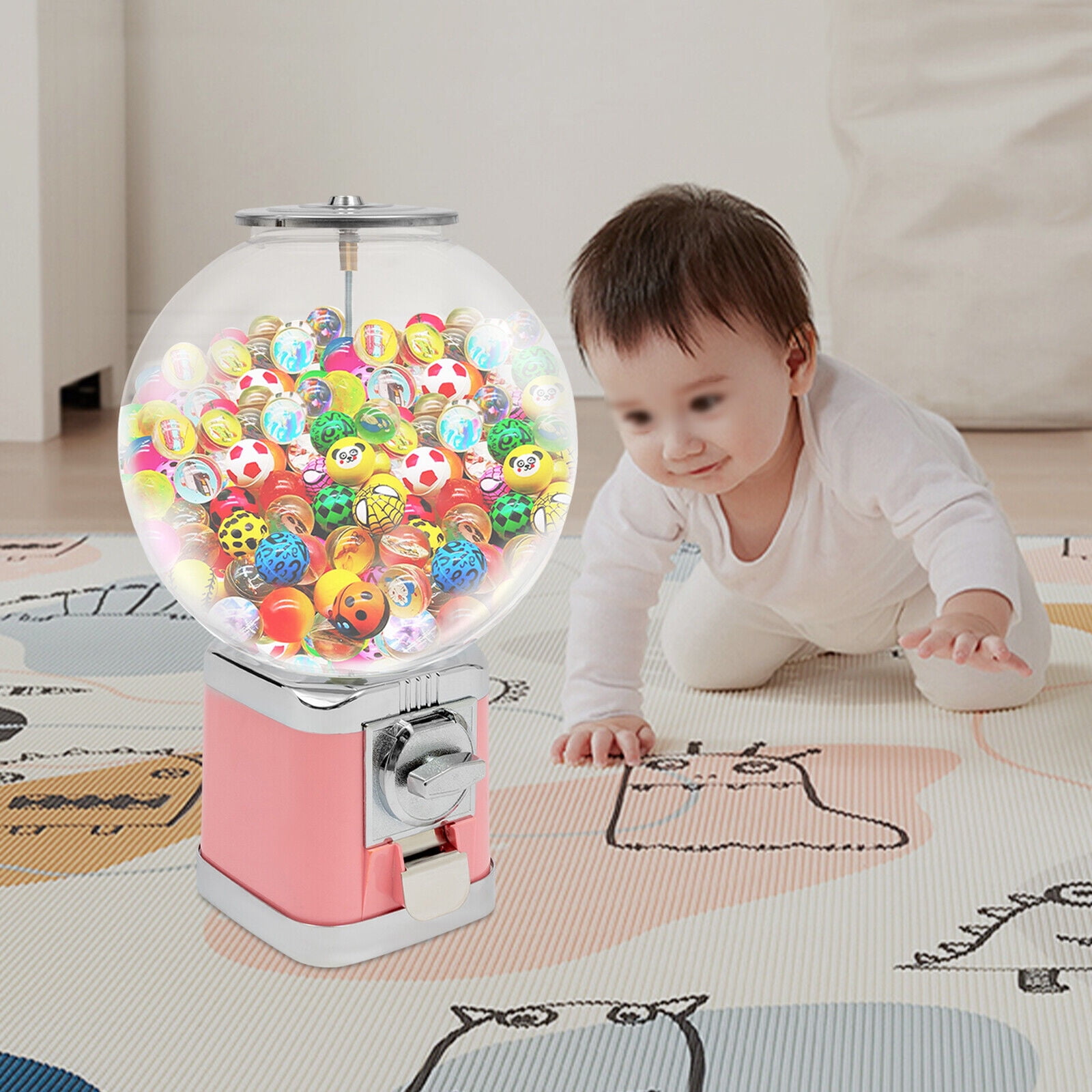 Large Capacity Vending Machine Pink Twister Ball Dispenser Gumball Machine