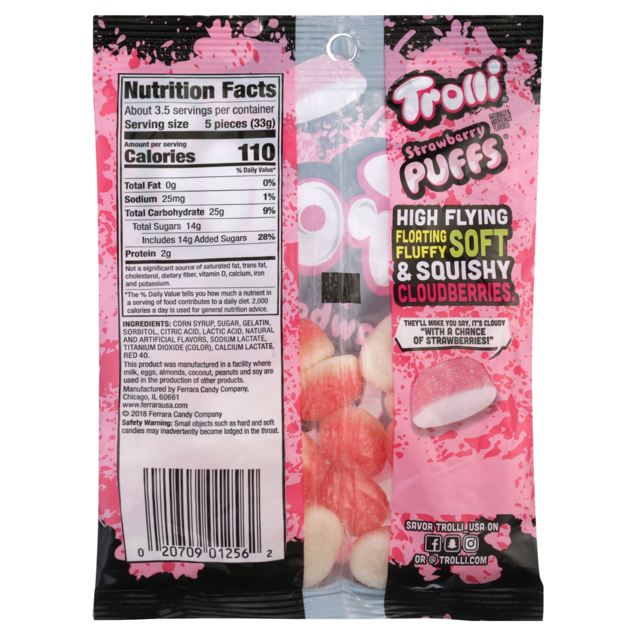 Trolli Strawberry Puffs Gummy Candy 4.25oz