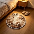 thumbnail image 2 of 3D Cute Cat Round Floor Mat, Funny Animal Print Non Slip Rug for Bedroom Entrance Home Decor, 2 of 6