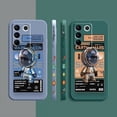 thumbnail image 4 of Case For VIVO S5 S6 S7 S9 S10 S15 S16 S16E T1 V15 V20 V23 PRO 5G Simple Liquid Silicone Case Stylish Luxurious Space Astronauts, 4 of 5