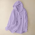 thumbnail image 3 of Craaazy Womens Sun Protective Long Sleeve Button Down Shirts Solid Color Hoodies Summer Tops for Beach Vacation, 3 of 4
