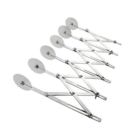 

6 Wheels Pizza Cutter Stainless Steel Slicer Expandable Pie Crust Roller