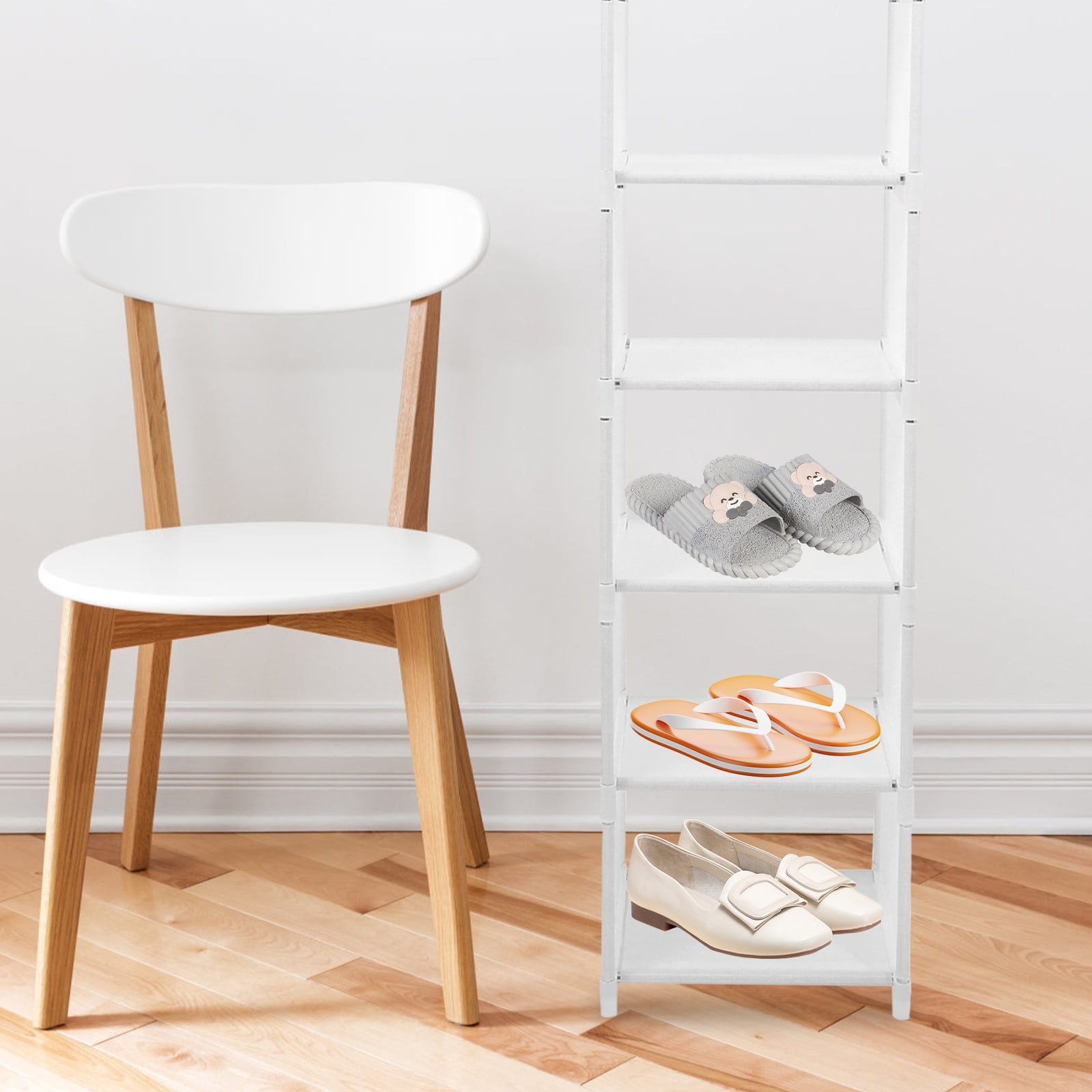 WSTEER Foldable Shoe Rack Shoe Storage Organizer Space Saving Corner Show Organizer Stand (8-layers)