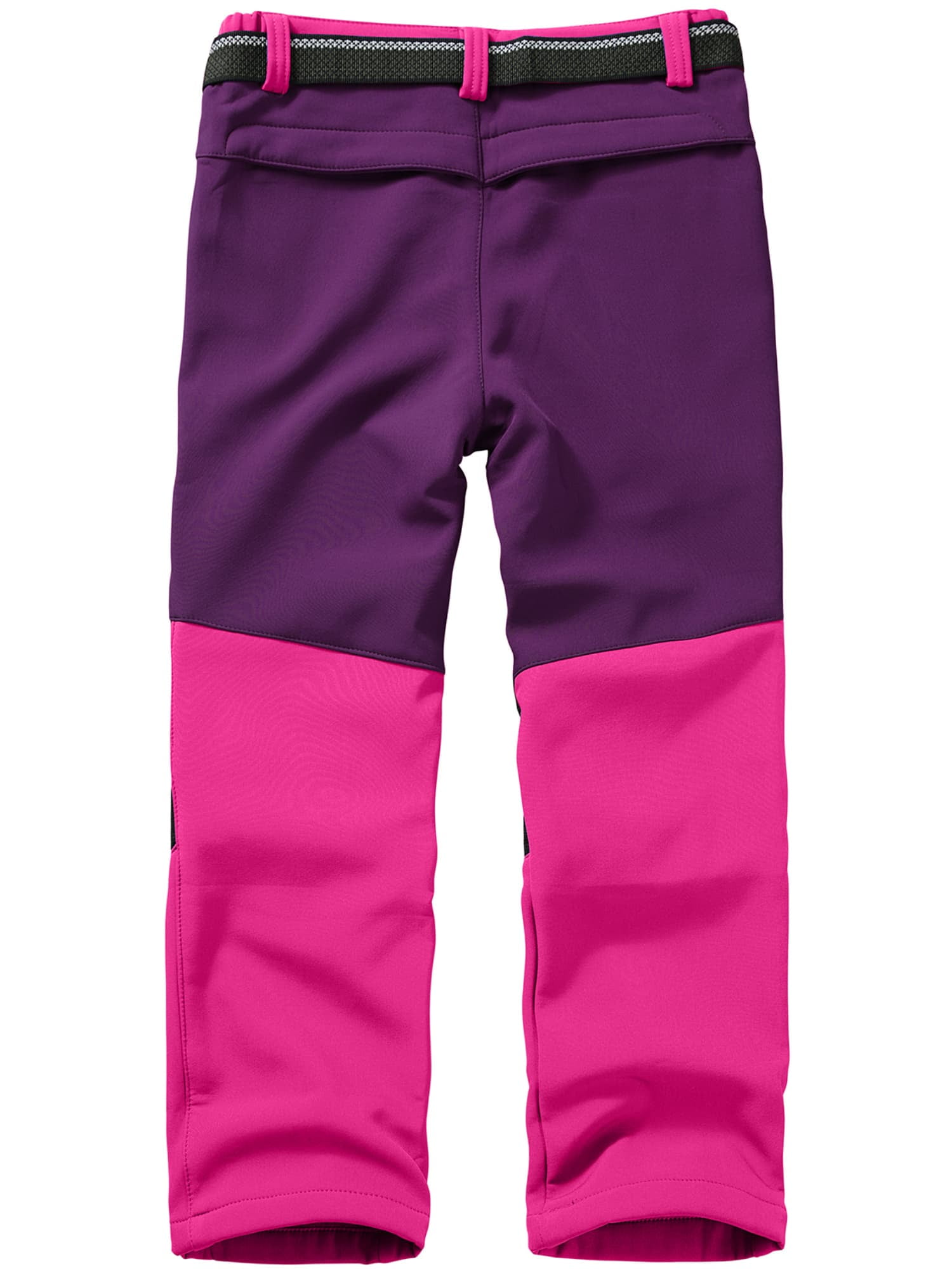 FEN AI Girls Ski Snow Pants Windproof Waterproof Hiking Pant Expandable Waist Soft Shell Winter Warm Insulated Trousers Rose Red Size 14-16