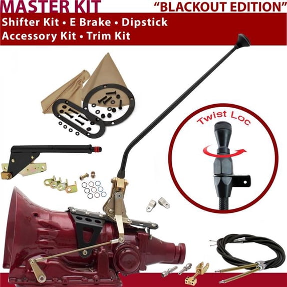 American Shifter PG Shifter Kit Black 23 in. E Brake Cable Clevis Trim Kit Dipstick for DD7B0