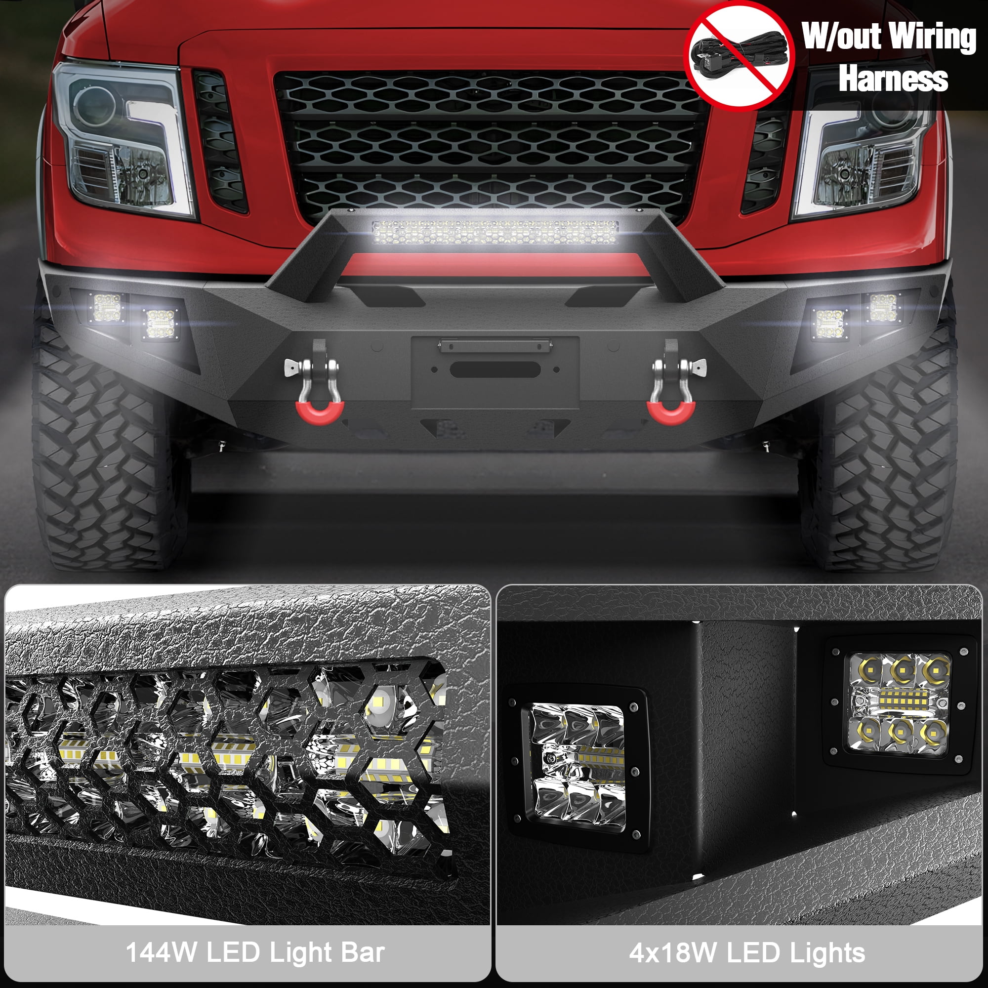 POFENZE Front Bumper for 2016-2024 Nissan Titan XD only