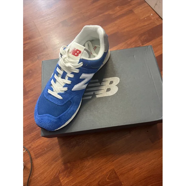 New Balance 574 Men's Blue White Low Casual Athletic Lifestyle Sneakers ??
